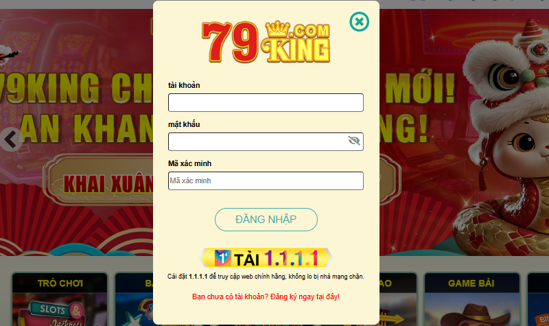 Hướng dẫn đăng nhập 79King2 bằng máy tính, app